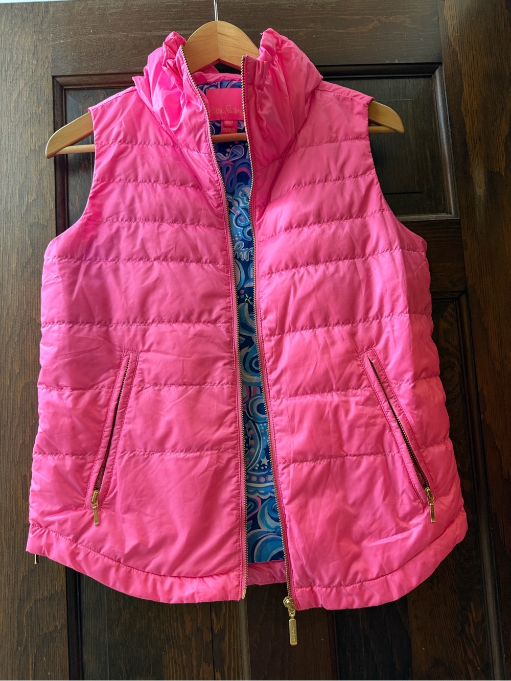 Womens' Pink Quilted Puffer Vest - Unbranded